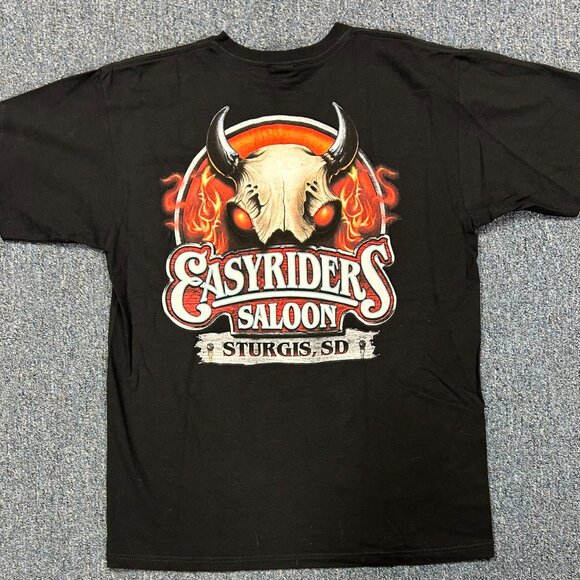 Easyriders Saloon Sturgis South Dakota Biker T Shirt Sz L - Picture 7 of 9